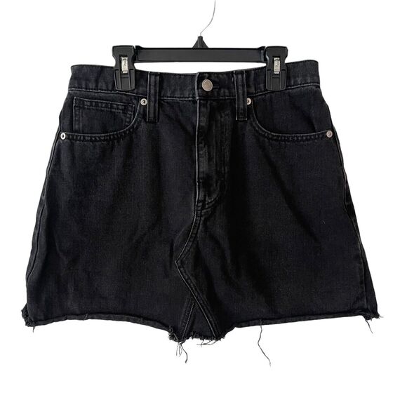 Madewell 27 Denim Frisco Mini Skirt Denim Lunar Wash Black Raw Hem J3510 - Picture 5 of 8